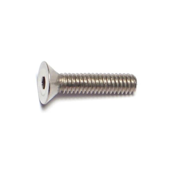 Midwest Fastener #8-32 Socket Head Cap Screw, Flat, Plain 18-8 Stainless Steel, 3/4 in Length, 20 PK 72086 - main